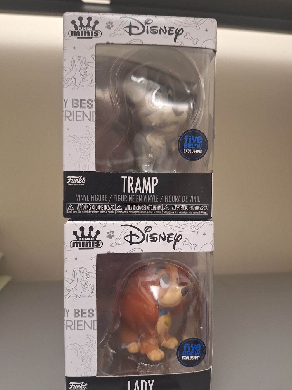 New In BOX Funko Minis Disney Tramp & Lady Vinyl Figure Set - Brown & Tan